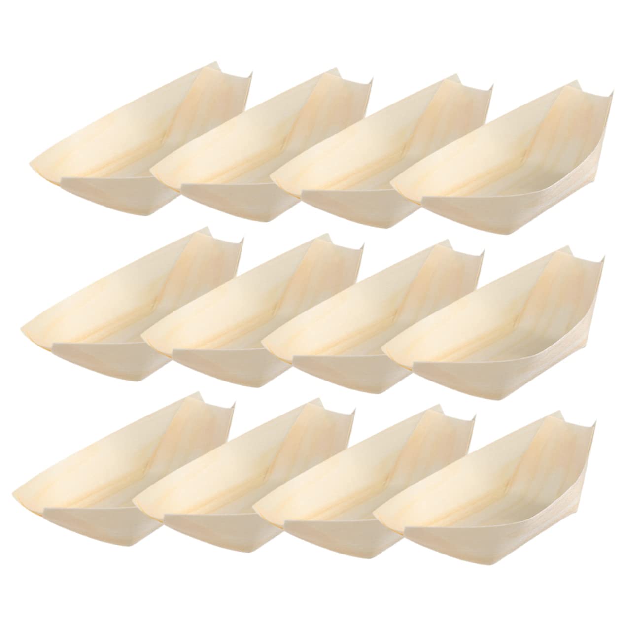 SOLUSTRE 120Pcs Sushi Serving Boats Snack Dishes for Restaurants Bars and Catering Events Natural Sushi Plates for Unique Presentation