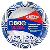 Dixie Ultra, Large Paper Bowls, 20 Oz, 25 Count, Microwave Safe, Compostable, Disposable Bowls Great For...