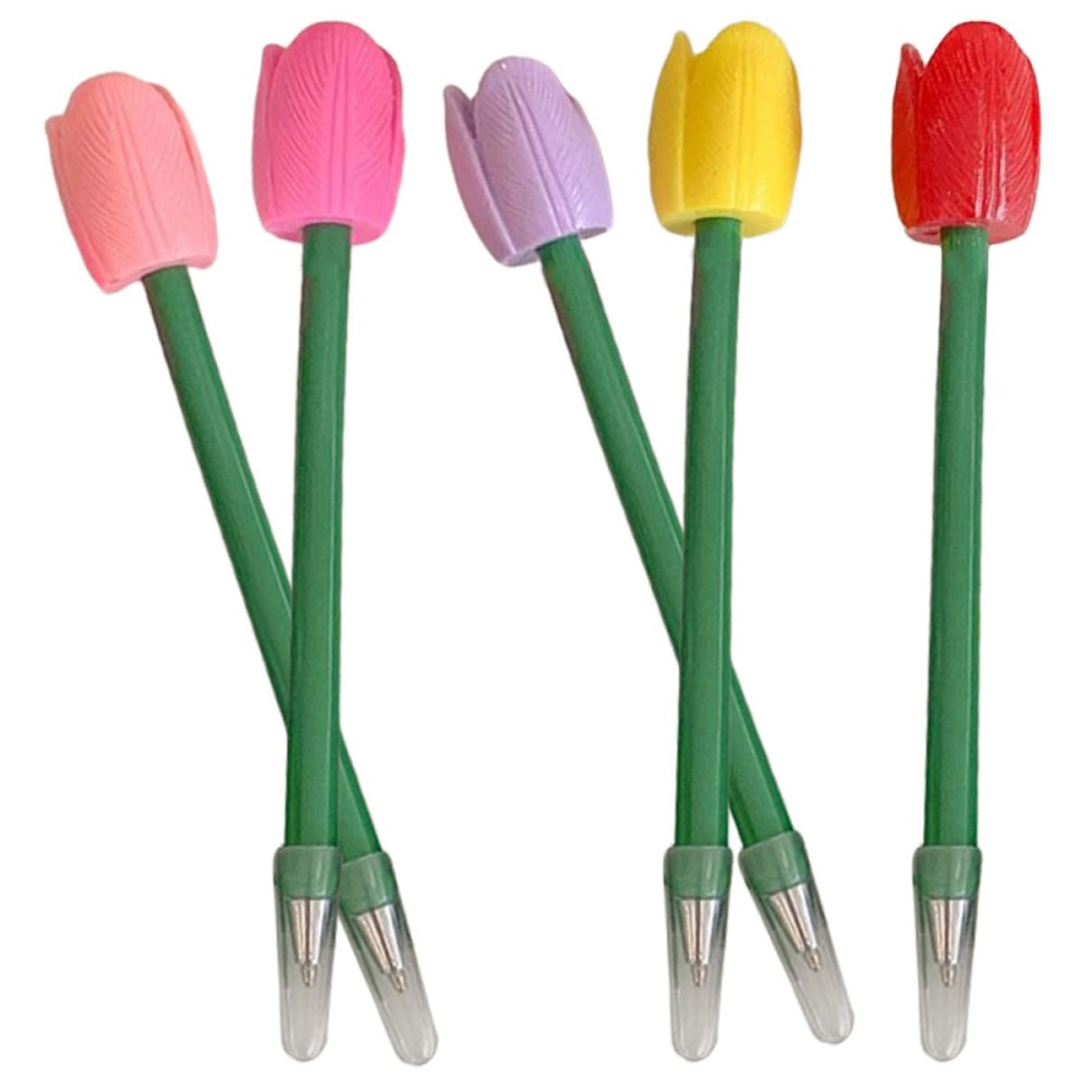 NUOBESTY 5 Set Penna A Tulipano Simulata Inchiostro Per Penne A Sfera Penne Gel Cancellabili Fantastici Gadget Penna A Punta Retrattile Pastello Evidenziatori Punto Note Plastica 5 Pezzi*5