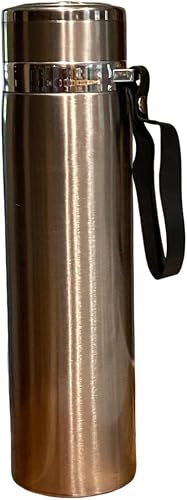 Stainless Steel Vacuum Flask with Carry Strap | Double-Wall Insulated, Leak-Proof Lid, Hot & Cold Retention, Portable Carry Strap, Screw-Top Cap