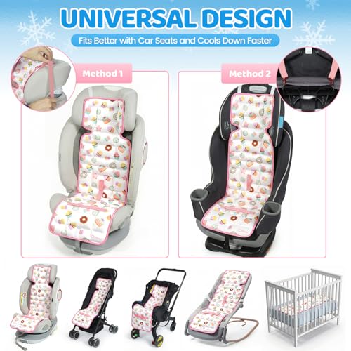 Image of Orzbow Car Seat Cooling Pad with Insulated Bag, Carseat Cooler Pad for Babies Toddler Kids Infant, Portable Baby Cooling Pad for Hot Summer to Keep Comfortable, White