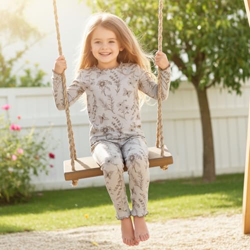 PATPAT Kids Pajama Set,Snug Fit Pjs with Soft Tencel Lyocell Wool Blend, All-Season Comfort, Ages 2-12 Years4