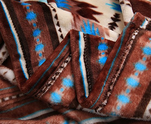 All American Collection Super Soft Ultra Comfort Plush Microfiber Solid Throw Blanket For Couch Home Bedroom Living Room (Queen, Beverly Coffee Southwest) #TOP2