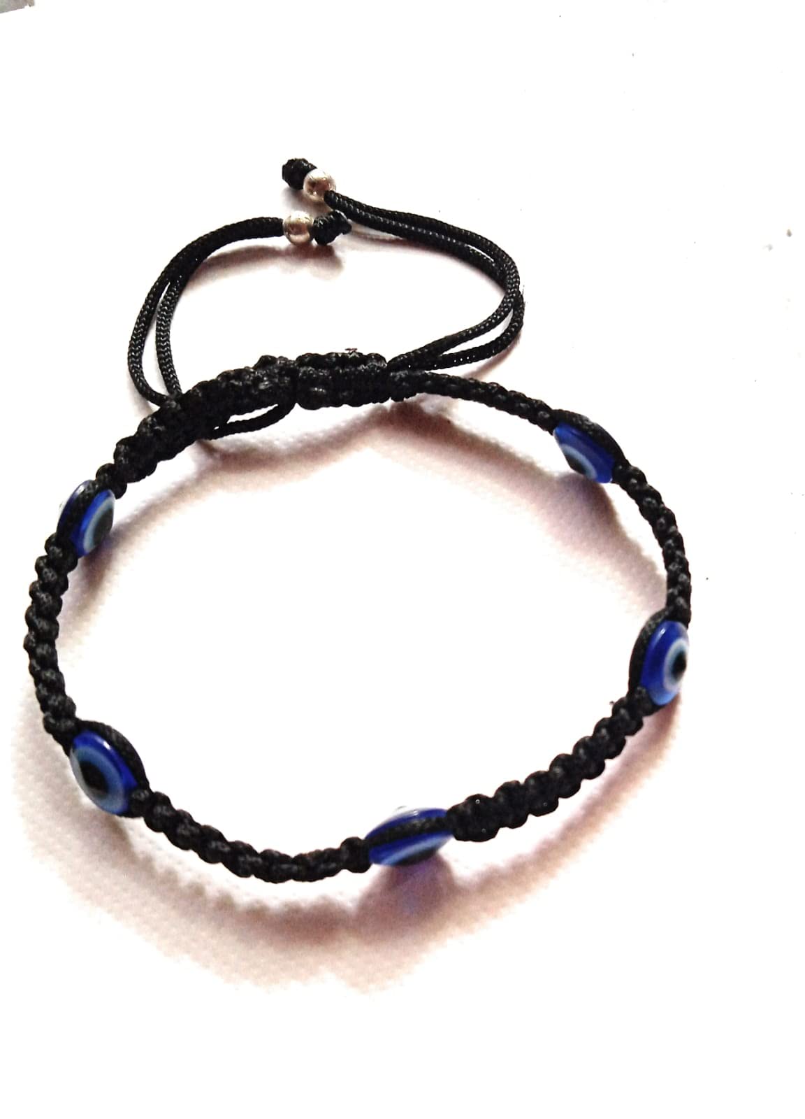 Jyokrish Handmade Adjustable Black Thread Knot Anklet with 5 Blue evil eye For Women | girls | Nazariya |Payal | Nazar Battu |Free Size |Single leg (B0B3S9MJVN) Amazon Price History, Amazon Price Tracker