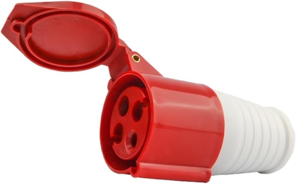 Industrial Aviation Plug Non-Explosion-Proof Socket Connector Three-Phase Waterproof Construction site Docking 3 core 4 5 Holes 16A/32A(Three core 32A Connector)