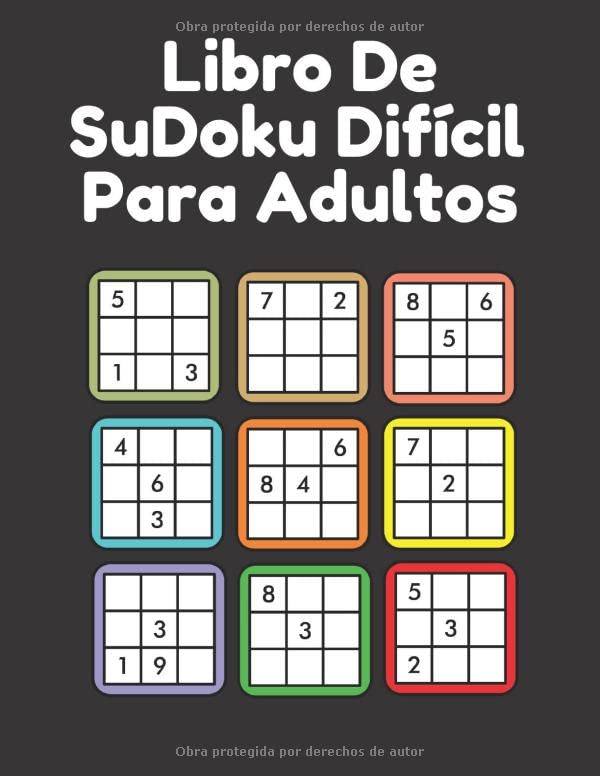 libro de sudoku difícil para adultos 200 Sudokus Nivel Difícil y Extremo,Juego De Lógica,de mi clásico puzzle,classique 9x9 en gros caractère.