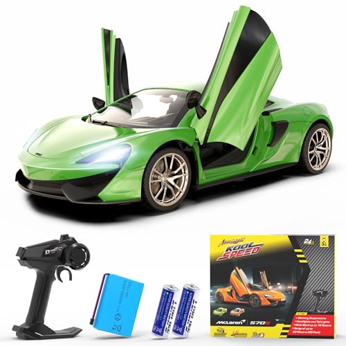 AEROQUEST Coche teledirigido 1:14 McLaren 570S Coche RC Licenciado Oficial para Niños Regalos de Cumpleaños - Verde
