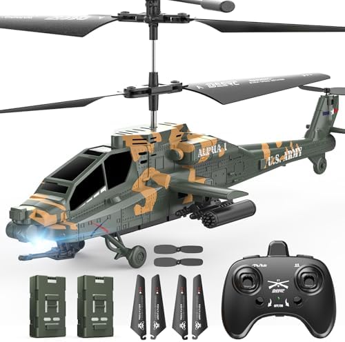 DEERC Apache RC Helicopter for Kids 8-12, Remote Control Helicopt...