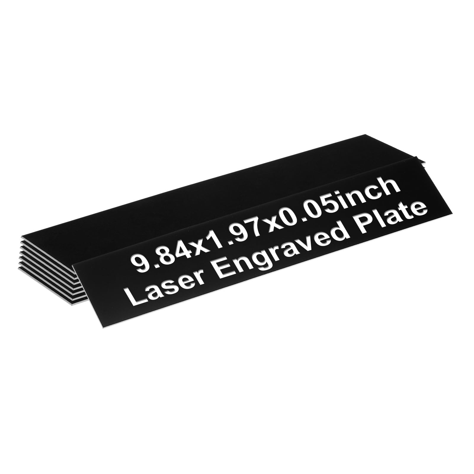 PATIKIL Blank Name Plates, 9.84x1.97" Engraved Name Plates Name Plate Personalized Custom Door Signs Desk Tags for Office Classroom, Black Color White Letter, 8 Pcs
