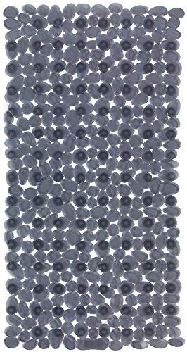 Wenko Bath Paradise Anthracite-Anti-Slip Shower mat with Suction Cups, Polyvinyl chloride, Grey, 71 x 36 x 2 cm