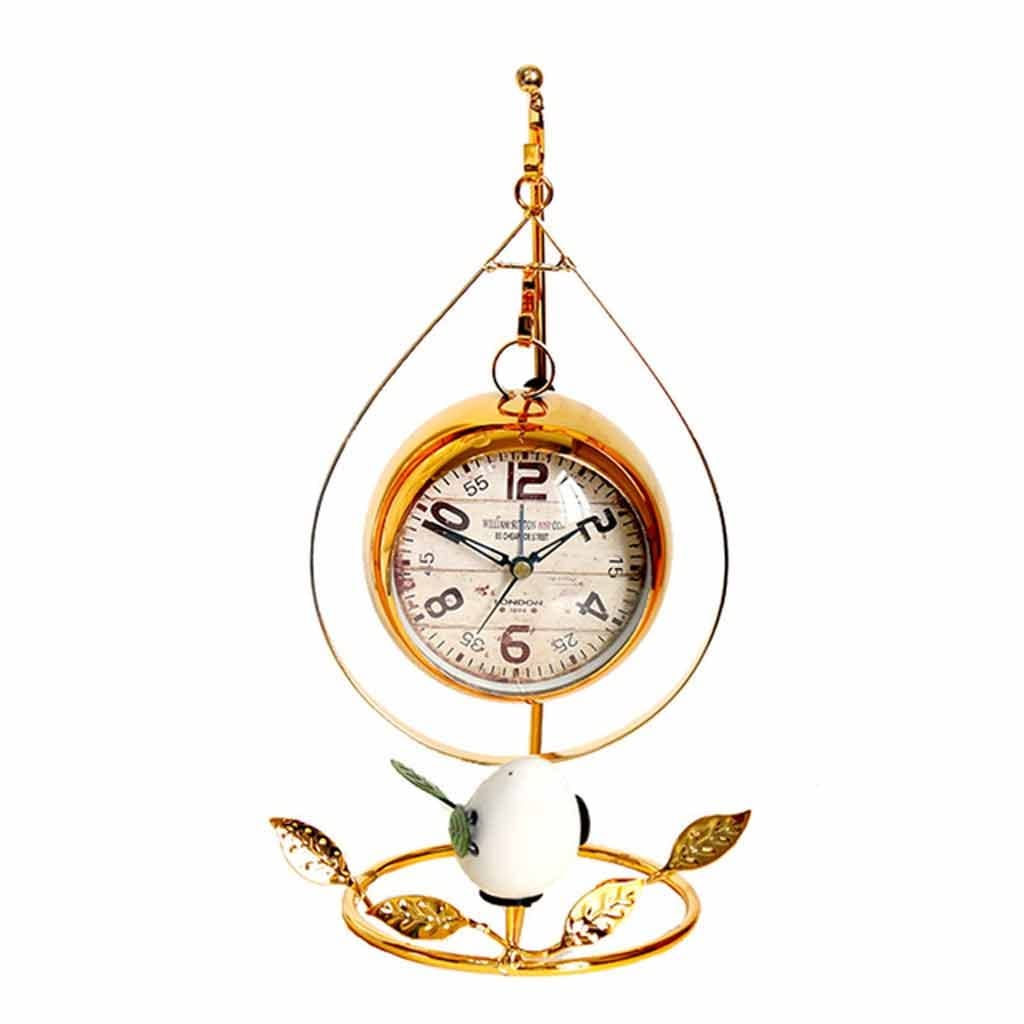 HRWLY Mute Clock Alarm Wrought Iron Table Home