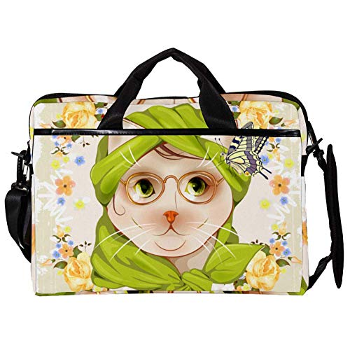 Sacoche ordinateur 14-15,4 pouces motif chat - Sac à bandoulière pour PC et tablette