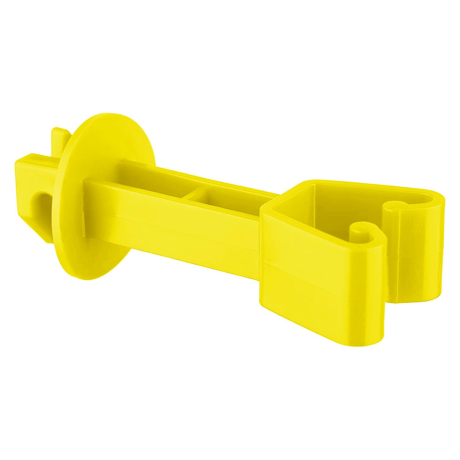 FENCE SHOCK 25 Pack Yellow Electric Fence Insulators for Chain Link Posts - UV Stable, Easy Snap-On for Farm Fencing
