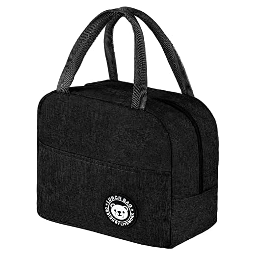 Jewan Piccola Borsa Termica 6L Frigo Porta Pranzo, Borsa per Ufficio, per Escursionismo, Picnic All'aperto, Barbecue (Nero)