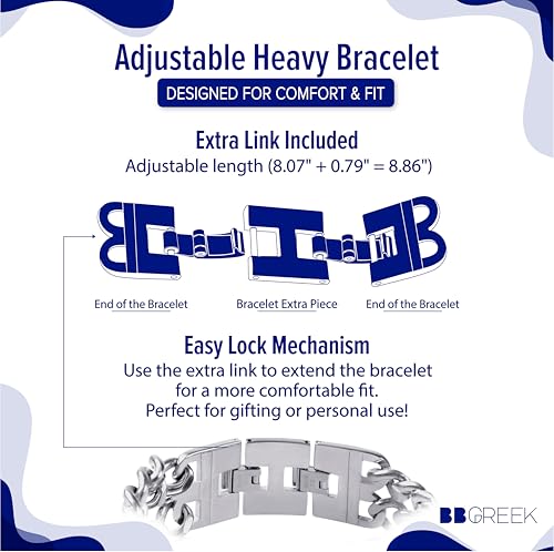BBGreek Phi Beta Sigma Fraternity Paraphernalia - Official Vendor - Heavy Bracelet - Greek Letters4