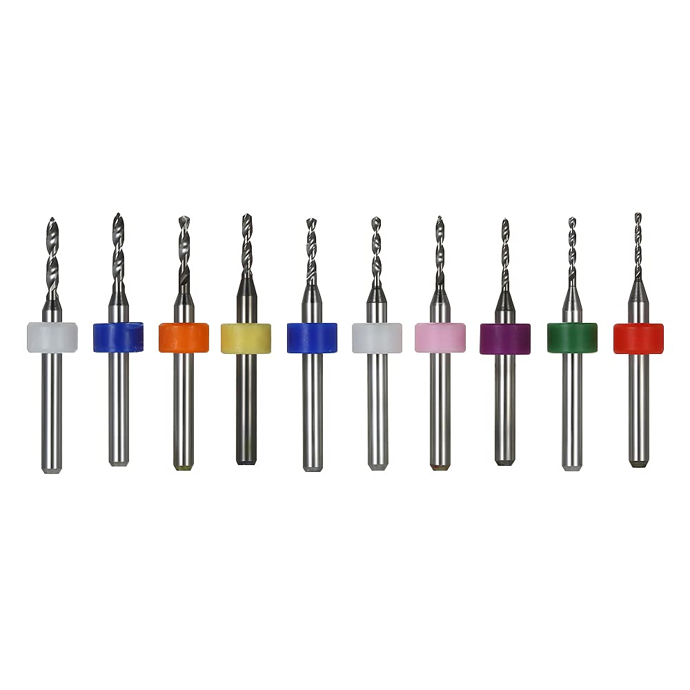 Obery10pcs Tungsten Carbide Micro Drill Bits Set Engraving Tools for PCB Circuit Board 1.1mm+1.2mm+1.3mm+1.4mm+1.5mm+1.6mm+1.7mm+1.8mm+1.9mm+2.0mm