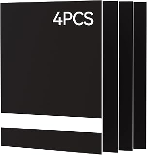 4PCS Laser Engraving ABS Double Color Plastic Sheets, 12" x 8" Engravable Blanks for Custom Name Badges, Signs, Retail Logos, DIY Crafts (Black/White)