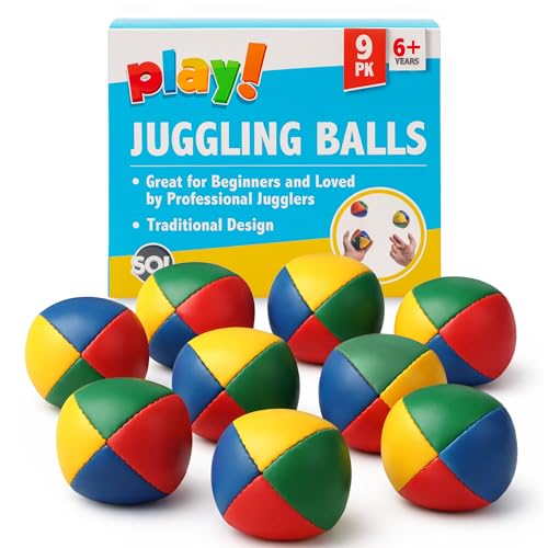 SOL 9pk Circus Juggling Balls 5cm Durable and Safe Fun Toys for Kids and Adults Great Gift Perfect Size for Learning to Master Juggle Skills