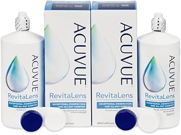 ACUvuee Revitaa Contact Lens Solution, Multi-Purpose Disinfecting Solution for Soft Contact Lenses, Lens Case Included, 12.17 fl oz 360ml, Pack of 2