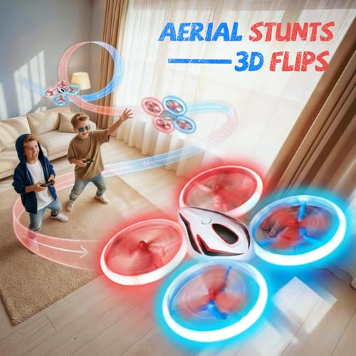 Image of RC Drone for Kids Adults, 3 Batteries 24 Mins Flight Time, Anti-Collision Quadcopter with LED Light, Altitude Hold, Easy to Fly, Ideal Gift for Boys Girls, Indoor Outdoor Play (Super Red)