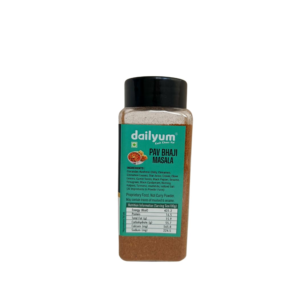 Dailyum Jain Pav Bhaji Masala | Preservative Free | Ready to Cook | Spice Mix | Easy to Cook | Pack of 4 | 80 Gram Each 1
