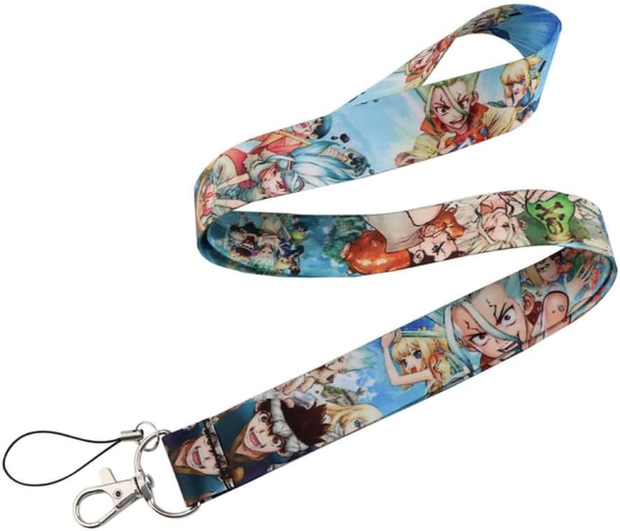 Pinstant Doctor Dr Stone Senku Ishigami Manga Anime 17.7" Neck Lanyard Keychain Holder ID Badge Mobile Phone Pin Strap - Image 6