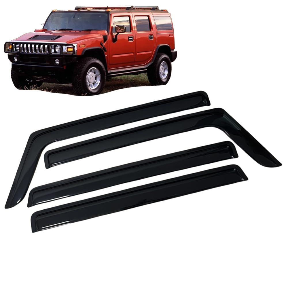 ZhangJW Wind Deflectors Set for Hummer H2 2003-2009,Car Side Window Ventilated Visors Rain Guards Accessories 4pc