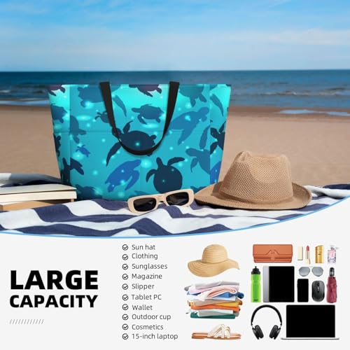 Waterproof Sandproof Beach Bag World Turtle Day Swim Large Tote Pool Bag For Women With Zipper4