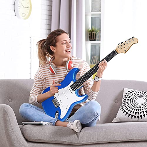 Vangoa Ensemble de Guitare électrique 39 pouces Bleu Pleine Grandeur avec Ampli de Guitare 10 W, Sac, Câble, Barre de… - Les Beatles, Paul McCartney, John Lennon, RIngo Starr, George Harrison Vangoa Ensemble de Guitare électrique 39 pouces Bleu Pleine Grandeur avec Ampli de Guitare 10 W, Sac, Câble, Barre de… – Image 3
