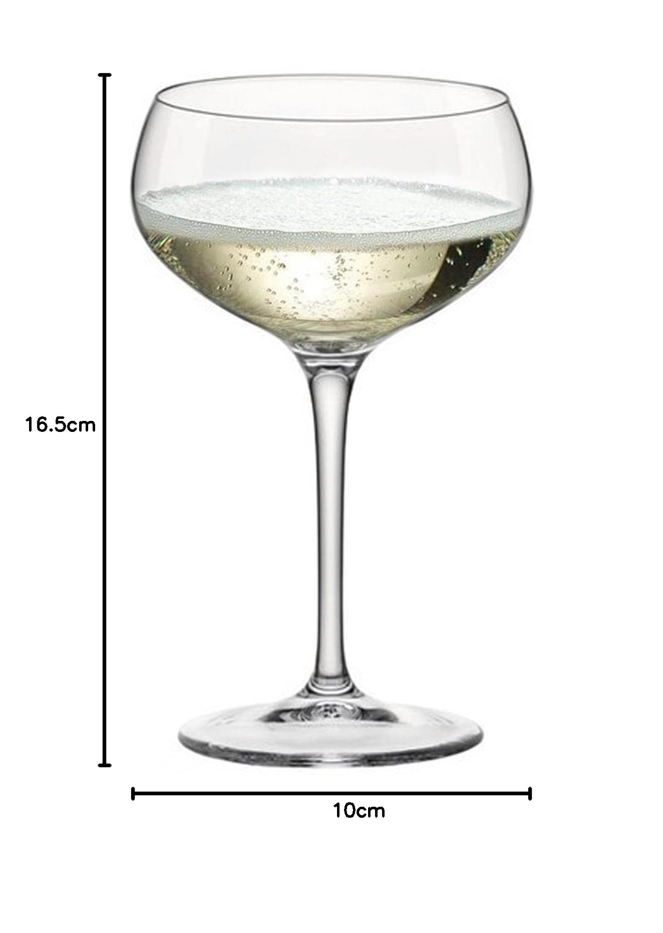 Bormioli Rocco Bartender Glass Champagne Coupé Soucoupes - Lunettes de Soucoupe à vin Mousseux de Prosecco Italien - 305ml - Clear - Pack de 12