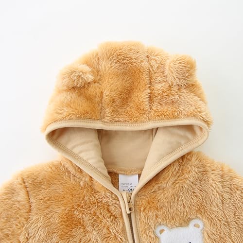 Baby Romper Infant Hooded Jumpsuit Long Sleeve Footed Onesie Outwear Outfits4