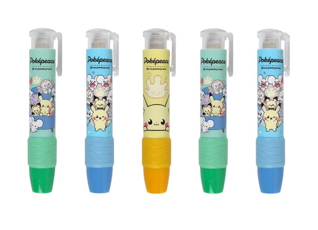Pikachu Set di Gomme 5 Pezzi Disegni Assortiti