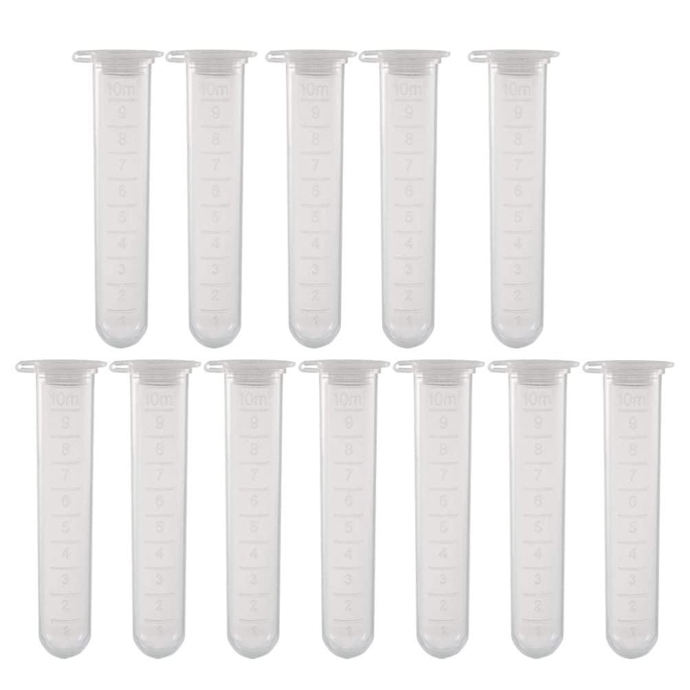 iplusmile 200pezzi Tubi per Centrifuga in Plastica Provette Tappi Trasparenti Fondo Tondo Piccole Bottiglie per Campioni di Laboratorio Scientifico