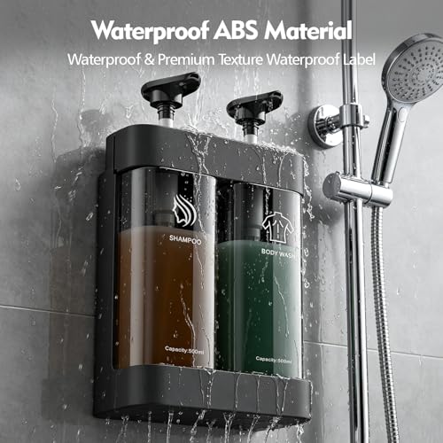 andusic Refillable ABS Wall Mount Shower Soap Dispenser for Shampoo - image 4