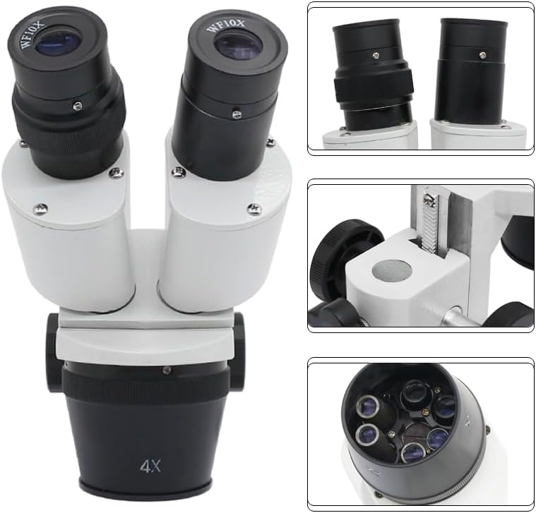 顕微鏡アクセサリーキット 10X 20X 30X 40X 実体顕微鏡用双眼鏡ヘッド PCB 検査用 10X 接眼レンズ付き はんだ付