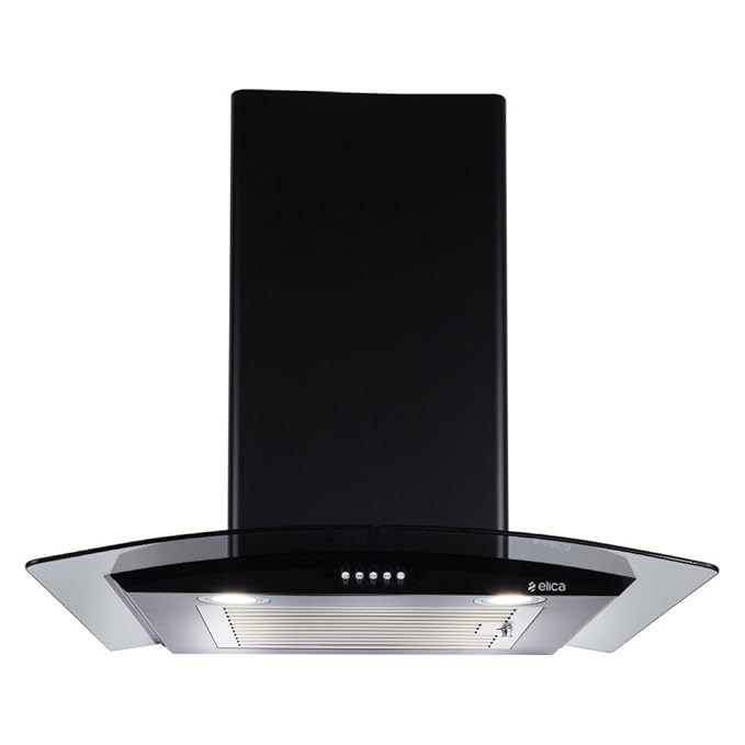 Elica 60 cm 1100 m3/HR Chimney (Escg BF 60 NERO, 1 Baffle Filter, Black)