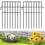 10er-Pack No Dig Tierzaun, 42,5 cm H x 329,2 cm L, rostfreier dekorativer Metallzaun für Kaninchen und Hunde, einfach zu installierende Außenzaun für Gärten und Blumenbeete