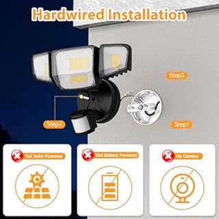 90W 10000LM LED Security Lights Motion Sensor Outdoor Lights, 4 Head Dusk to Dawn, 6500K Daylight Flood Lights Outdoor Motion Sensor, IP65 Waterproof, Motion Light for Outside, Garage, Yard, Porch