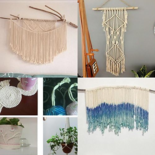 PandaHall Elite 100mx3mm Handmade Natural Cotton Macrame Wall Hangings Plant Hanger Craft Making Knitting Cord Rope, Navajo white