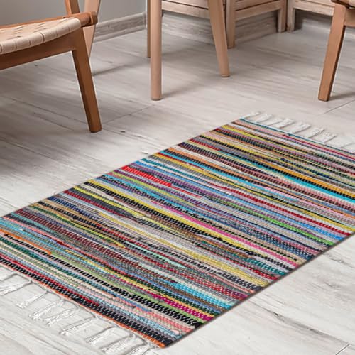 Tapete Boho Rustico Algodón 50x81 cm Multicolor miniatura 1