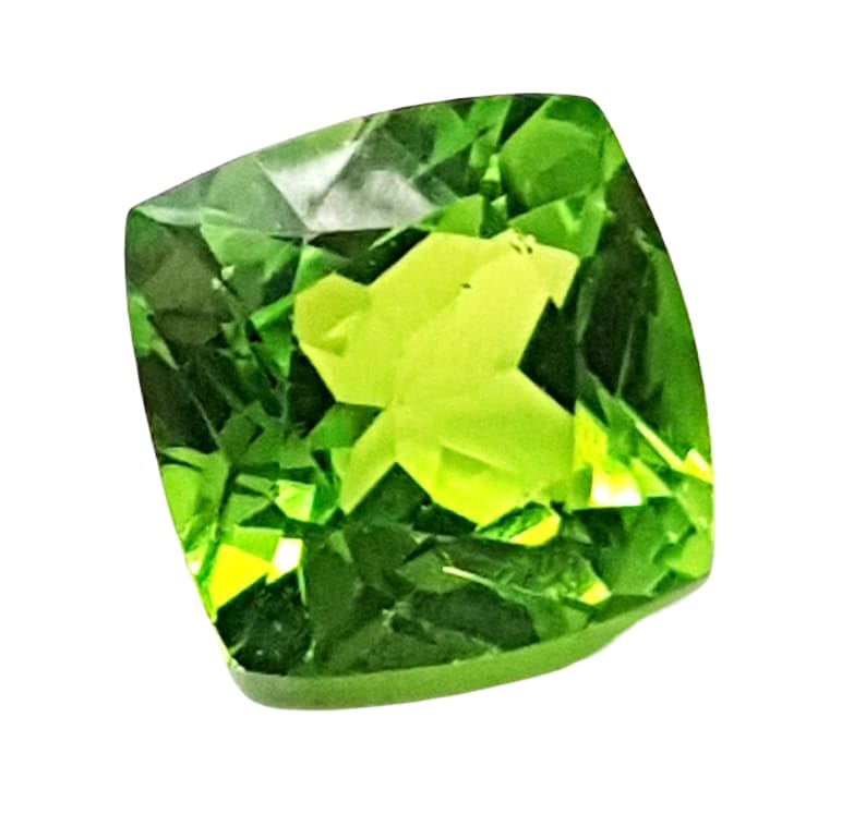 Péridot naturel coussin 11.4mm pour création de bague et pendentif DIY
