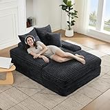 Ergonomique & Soutien Optimal : L'assise spacieuse épouse les courbes du corps. Le dossier et l'assise soutiennent uniformément le dos, les hanches et les jambes. Parfait pour une relaxation totale ou des sessions de jeux vidéo prolongées sans fatigue.