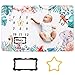 HALOVIE Couverture Etape Bébé,La Croissance du Bébé Cadeau Personnalisé pour Nouveau-né Monthly Milestone Suivez Photo Couverture Doux Couverture Étape Bébé Tapis Mois Bébé 100x150cm