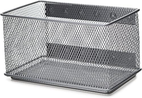 Image of Ybmhome Wire Mesh Magnetic Storage Basket, Trash Caddy, Container, Desk Tray, Office Supply Organizer Silver for Refrigerator/Microwave Oven or Magnetic Surface in Kitchen or Office (12, Medium)
