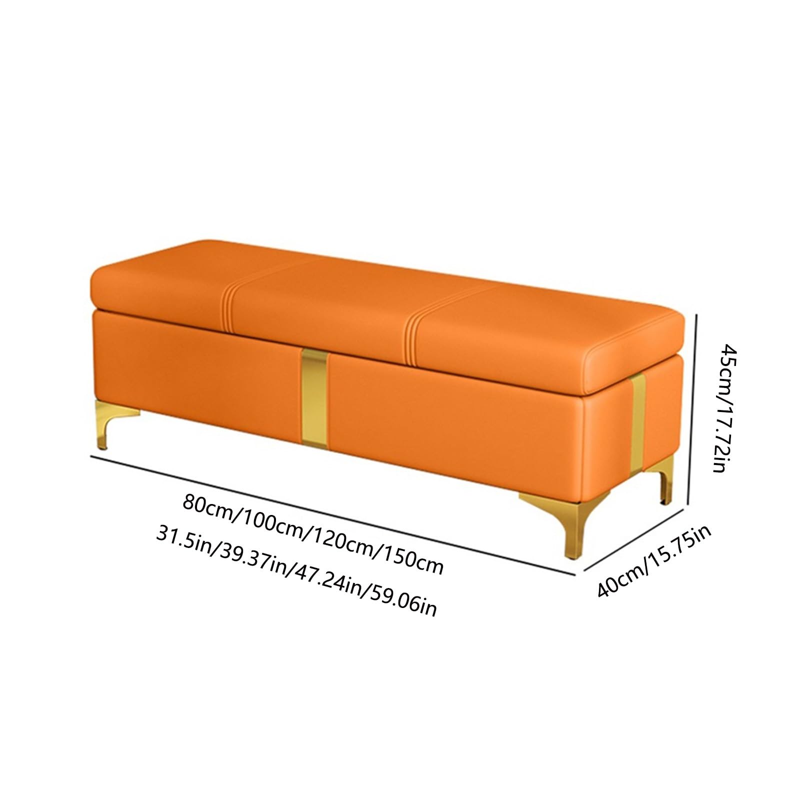 Ławka do łóżka Sypialnia Ławka do przechowywania Koniec łóżka Skórzana sofa Siedzisko przy oknie Kominek Przechowywanie zabawek(Green,150 * 40 * 45cm)