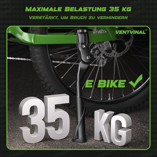 Ventvinal Fahrradständer 26-29 Zoll Universal,Höhenverstellbar rutschfest Stabil Seitenständer,Maximale Belastung 35 kg, Mountainbikes Citybikes Rennrad, Hinterbauständer Kickstand
