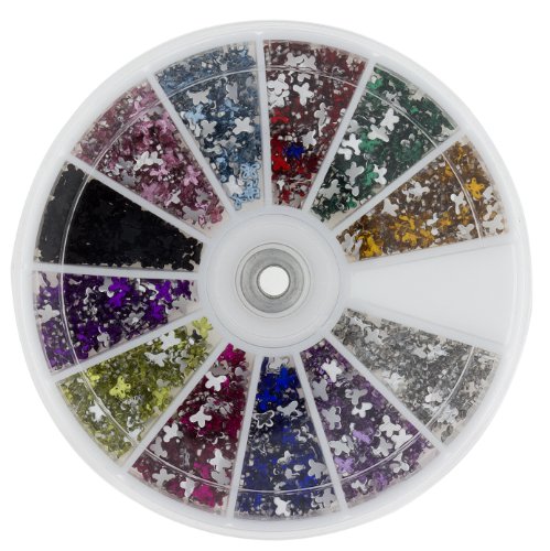 Premium MASH 1200 Piece 12 Color Nail Art Nailart Design Butterfly Shape Rhinestones