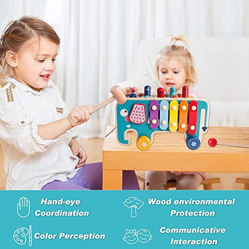Carro de martelo multifuncional para cachorrinho GKPLY, brinquedo de engrenagem de xilofone para beb
