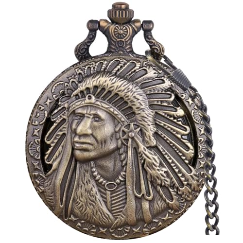 Tiong Ancient Native American Collectible Indian Pocket Watch Antique with