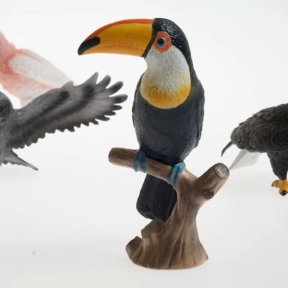 Montessori Vogel Tierfiguren, realistische Vogelmodell-Spielzeuge, pädagogisches Wildtier-Nachbildungsset für Kleinkinder (8 Stück)
